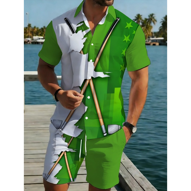 Golf Equipment Discount - Erkek Hafif Günlük Yeşil Beyaz Polyester
